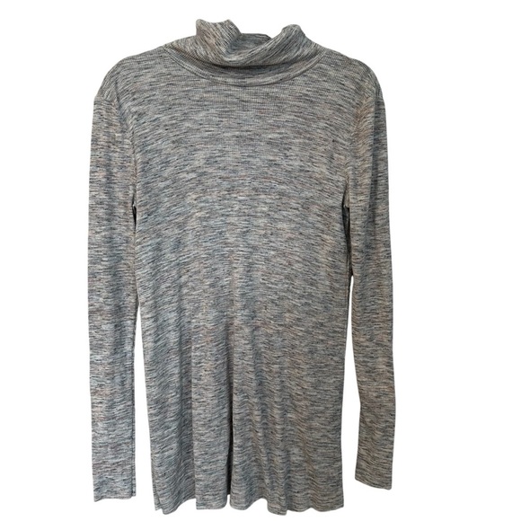 We The Free Women’s Long Sleeve Cowl Neck Gray Multicolored Ribbed Tunic Sz S GU - Picture 1 of 8